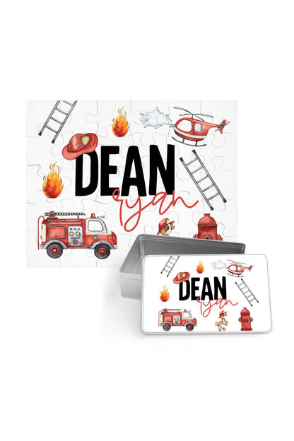 Kids Personalized 30 Piece Puzzle | Firetrucks