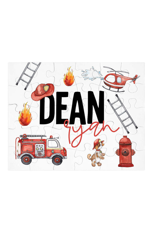Kids Personalized 30 Piece Puzzle | Firetrucks