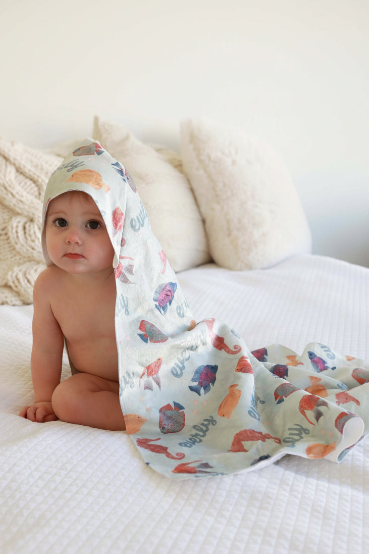 Personalized Hooded Towel | Tropical Fish