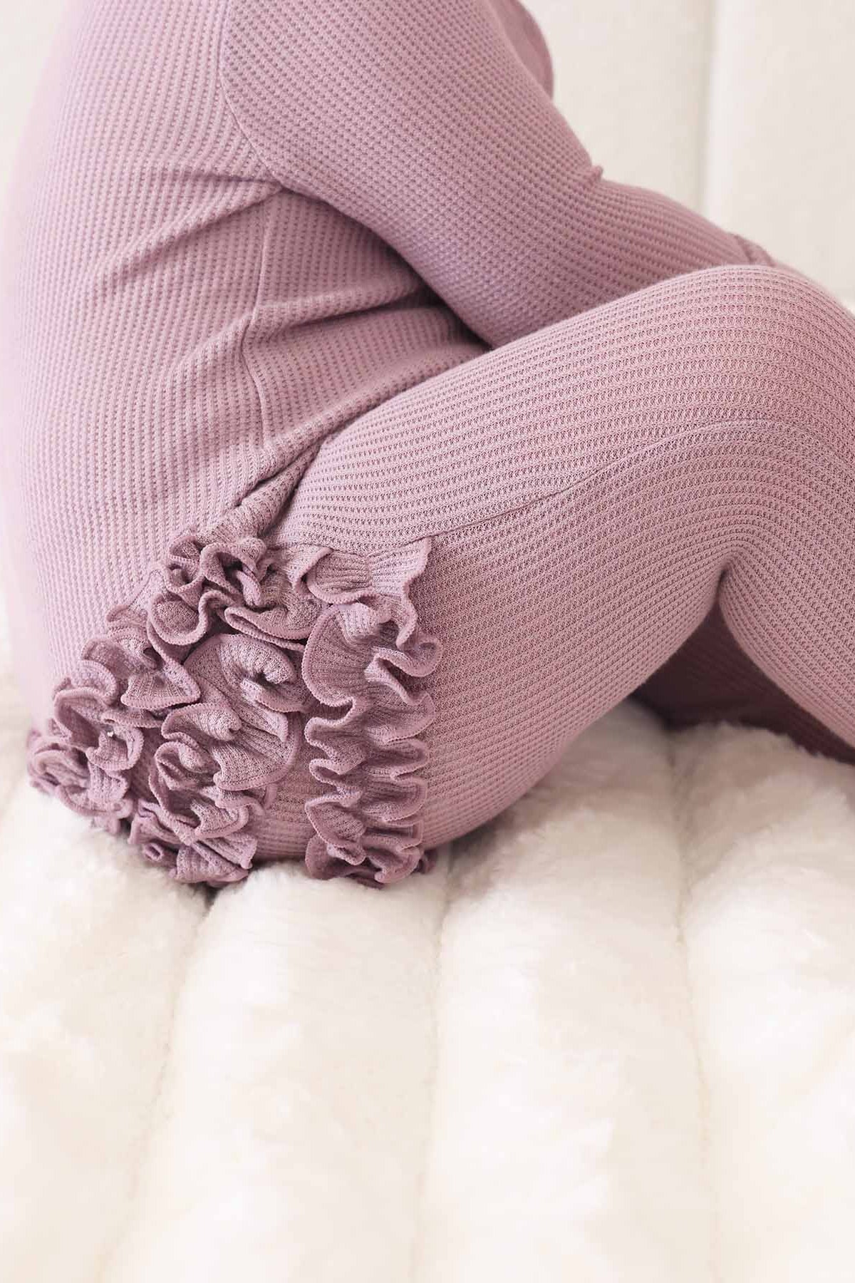 Embroidered Bamboo Waffle Zipper Ruffle Footies | In Bloom