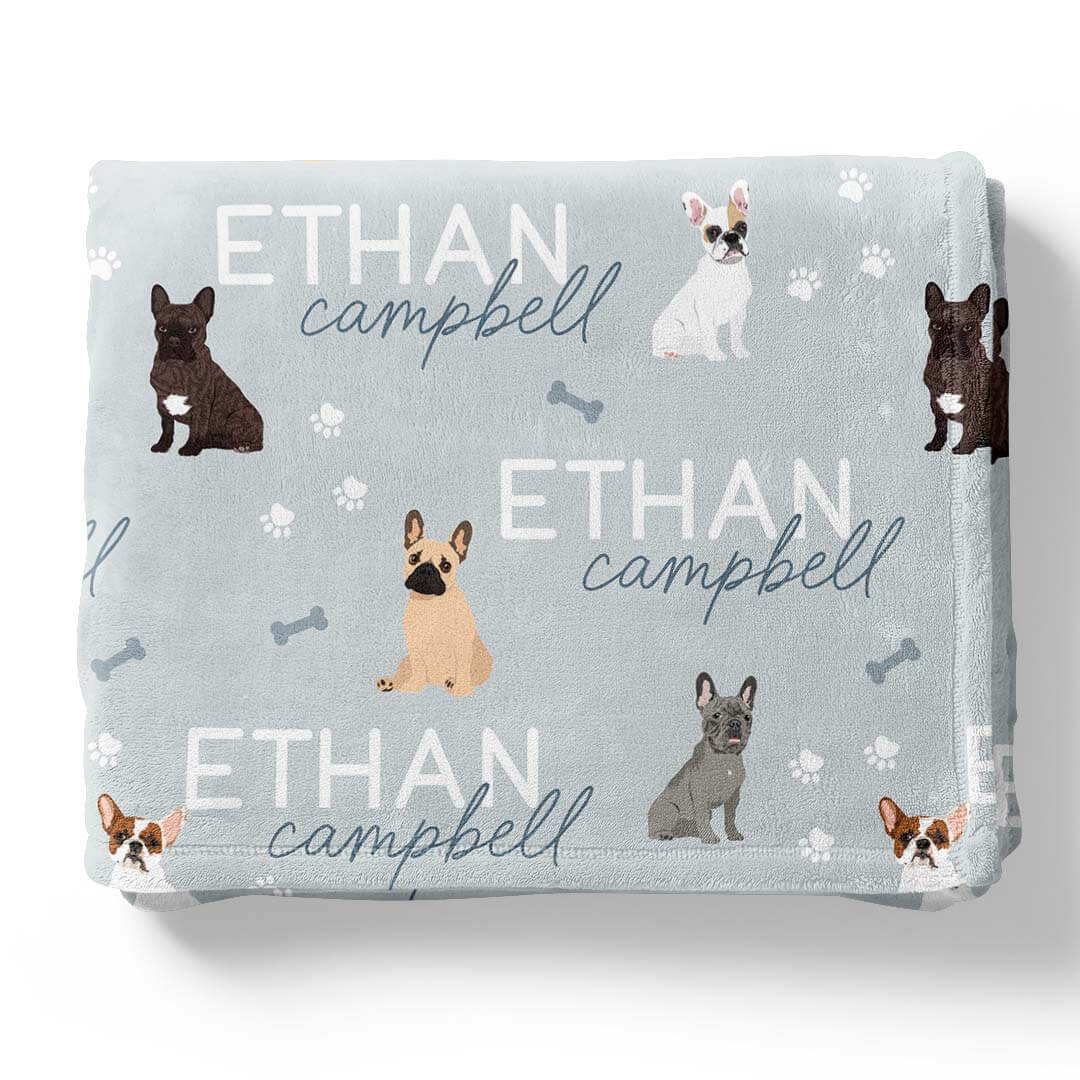 Personalized Kids Blanket | French Bulldog