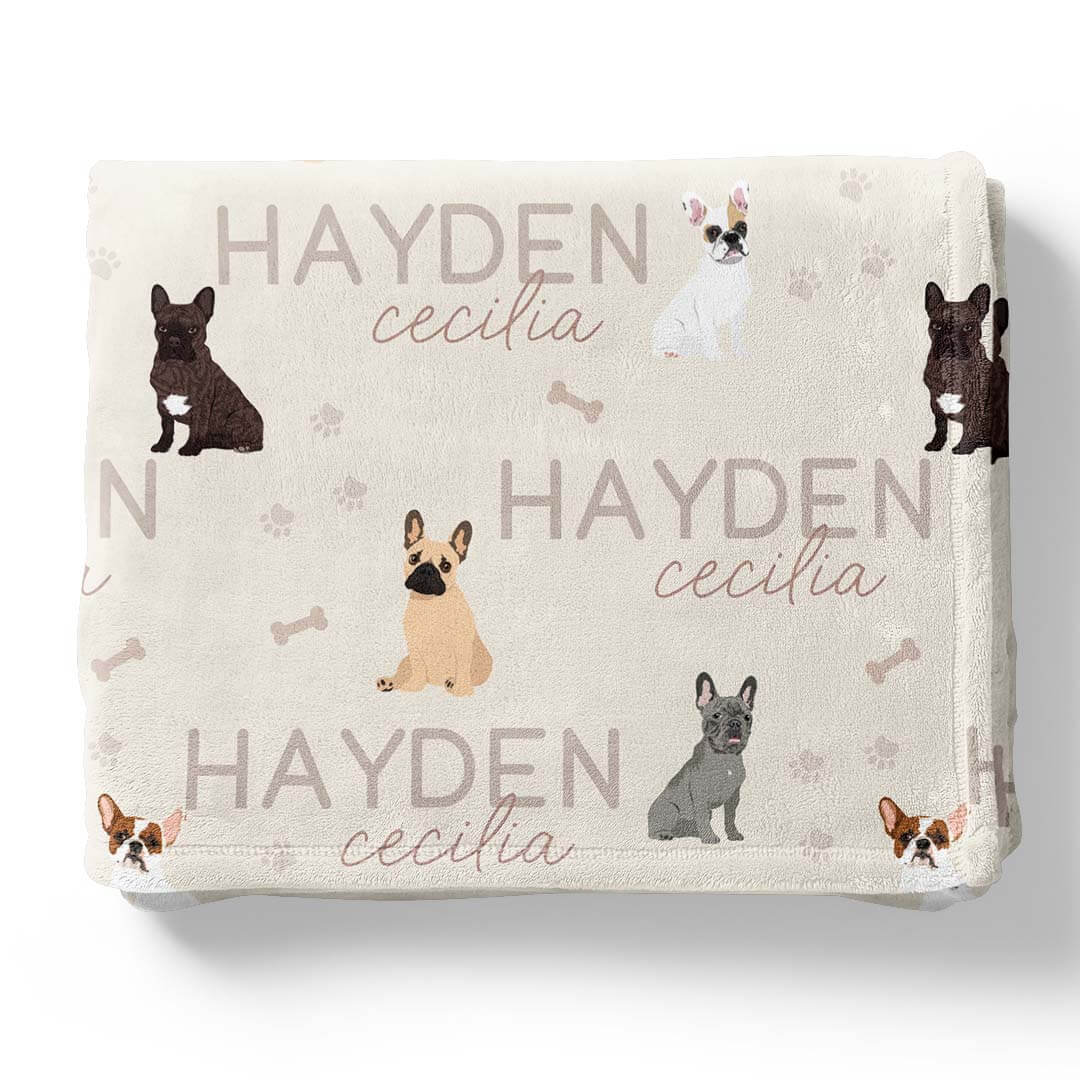 Personalized Kids Blanket | French Bulldog