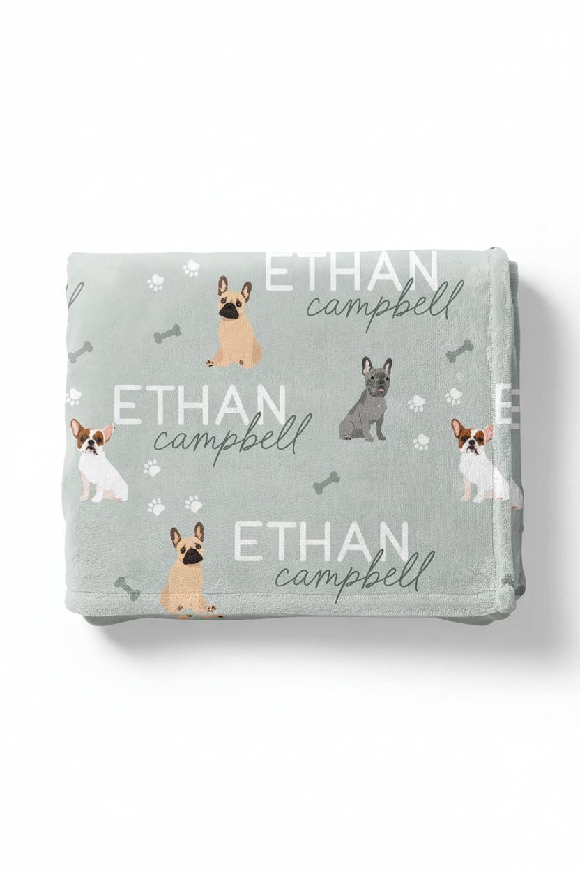 Personalized Kids Blanket | French Bulldog