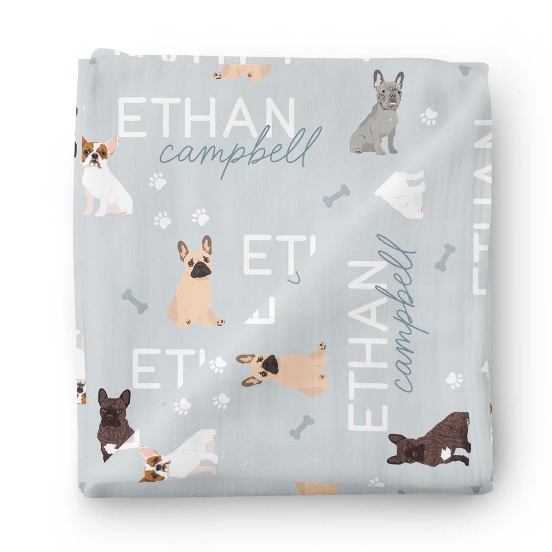 Personalized Baby Name Swaddle Blanket | Dog Breeds