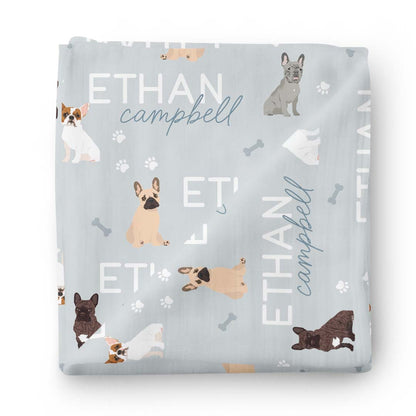 Personalized Baby Name Swaddle Blanket | Dog Breeds