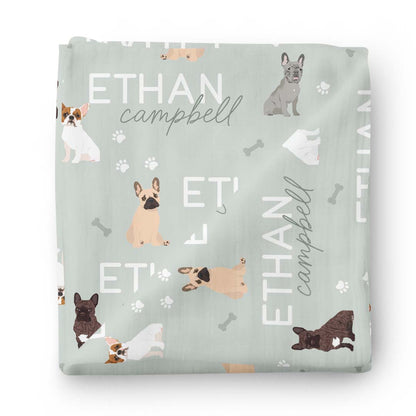 Personalized Baby Name Swaddle Blanket | Dog Breeds