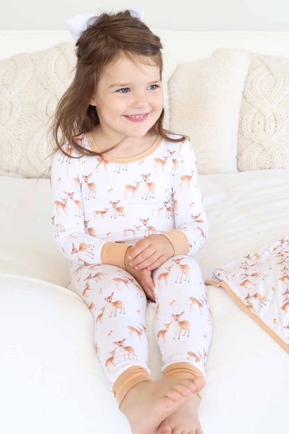 Friendly Fawns Two Piece Pajama Set