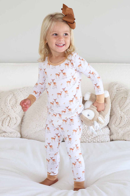 Friendly Fawns Two Piece Pajama Set