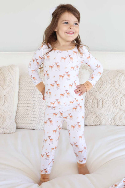 Friendly Fawns Two Piece Pajama Set