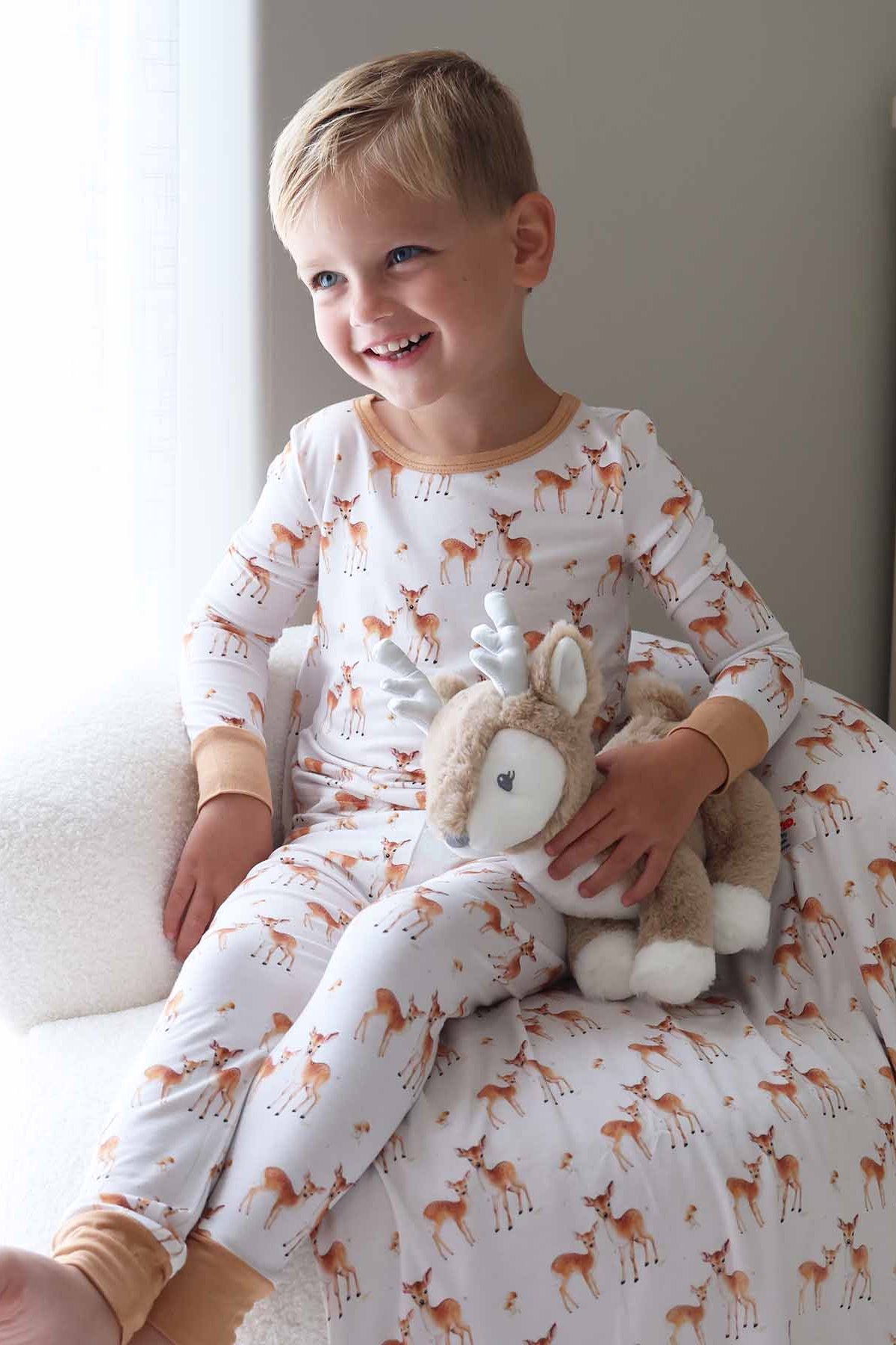 Friendly Fawns Two Piece Pajama Set