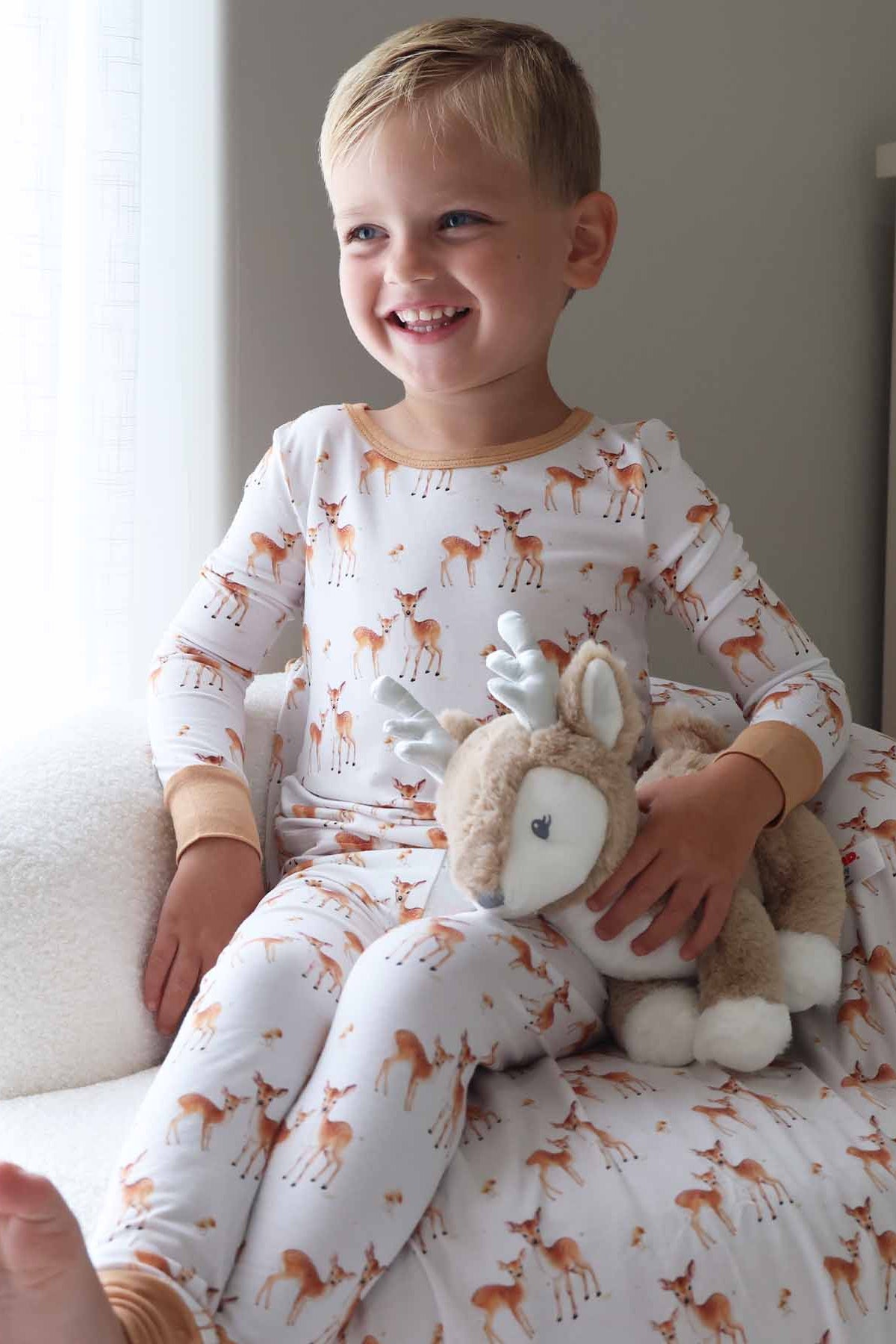 Friendly Fawns Two Piece Pajama Set
