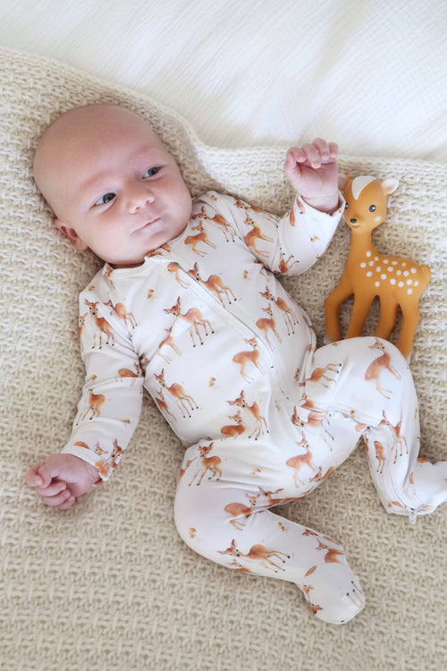 Friendly Fawns Zipper Footie