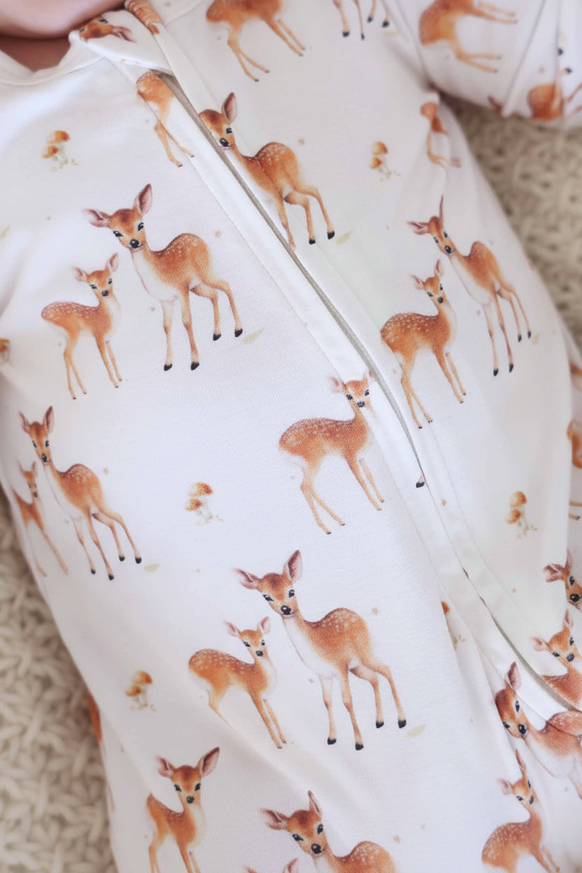 Friendly Fawns Zipper Footie