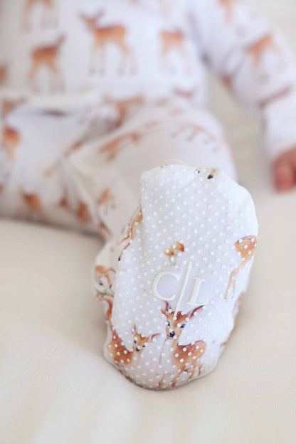 Friendly Fawns Zipper Footie