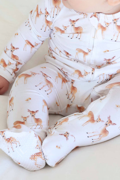 Friendly Fawns Zipper Footie