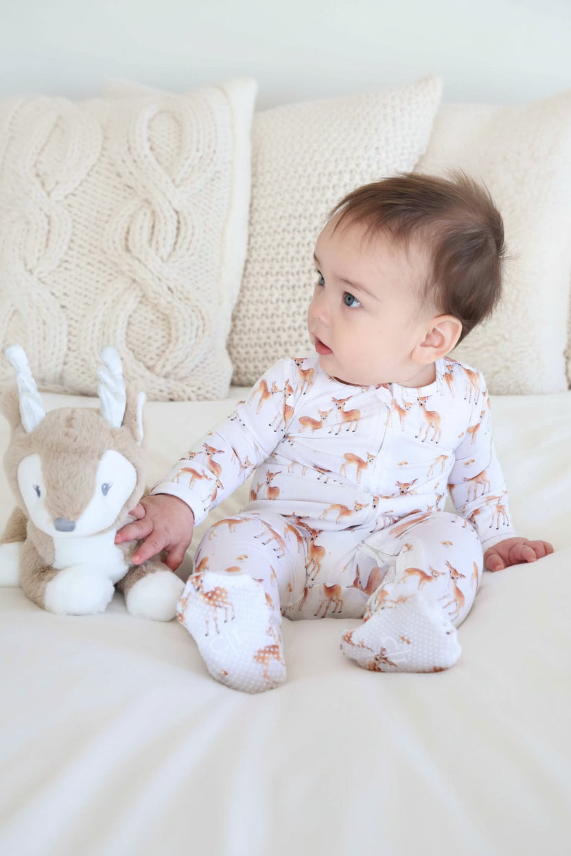Friendly Fawns Zipper Footie