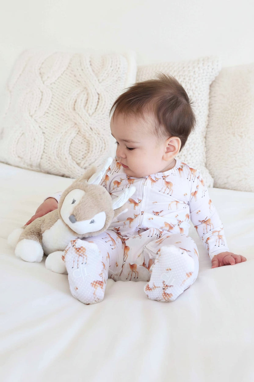 Friendly Fawns Zipper Footie