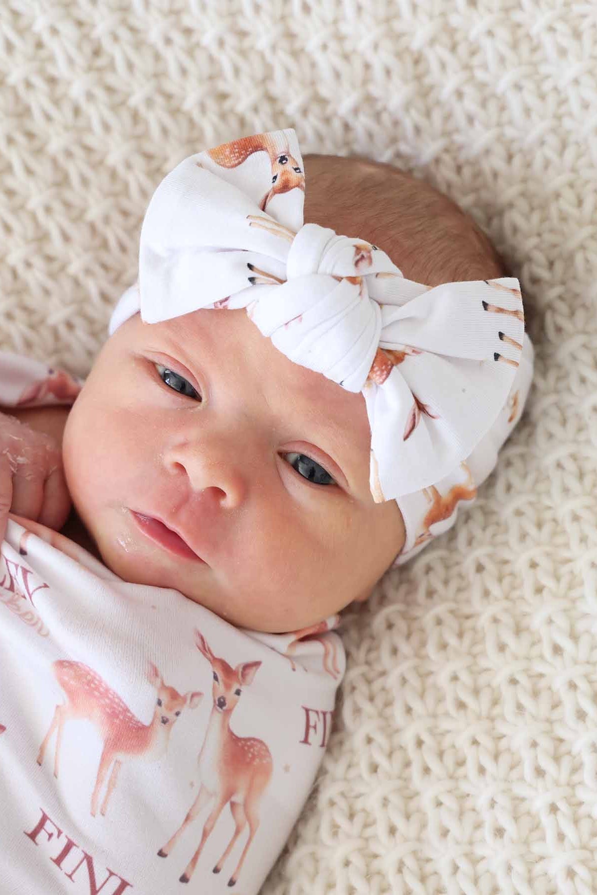 Friendly Fawns Knit Large Bow Headwrap