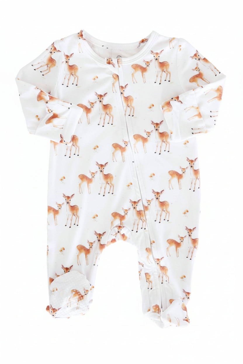 Friendly Fawns Zipper Footie