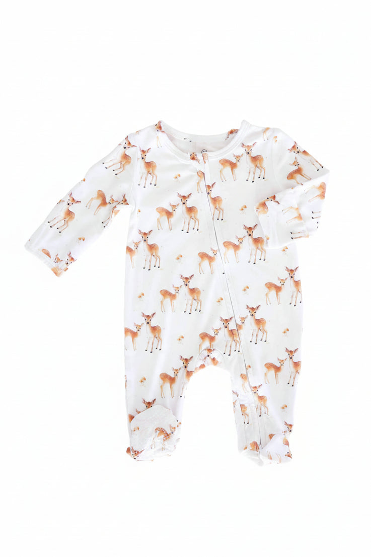 Friendly Fawns Zipper Footie