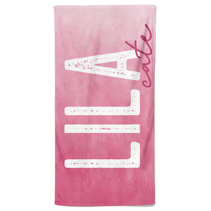 Fuchsia Ombre Personalized Kids Beach Towel