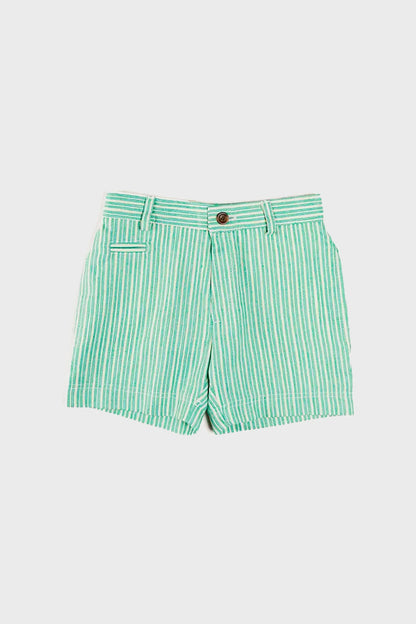 Cheyne Striped Pocket Detail Shorts in Green