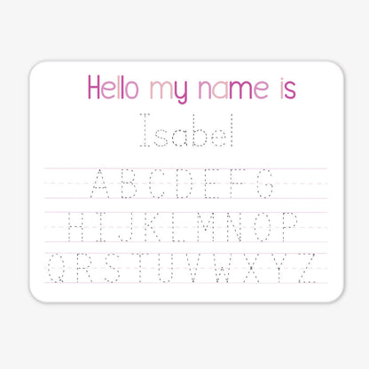 Kids Personalized Whiteboard | Pink Alphabet