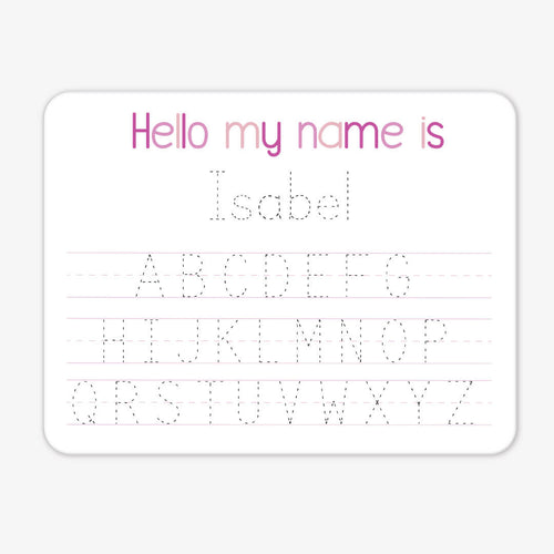 Kids Personalized Whiteboard | Pink Alphabet