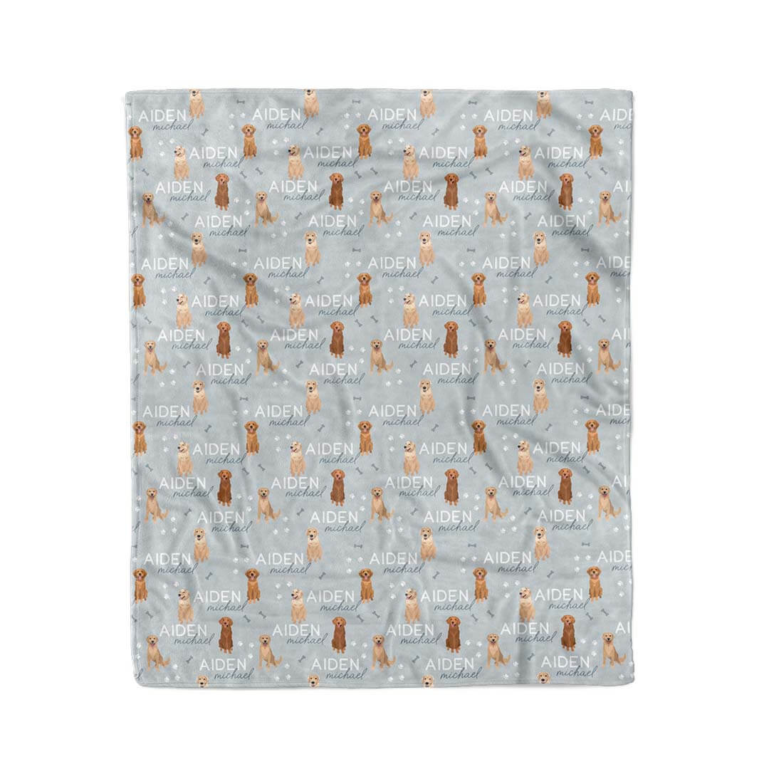 Personalized Kids Blanket | Golden Retriever