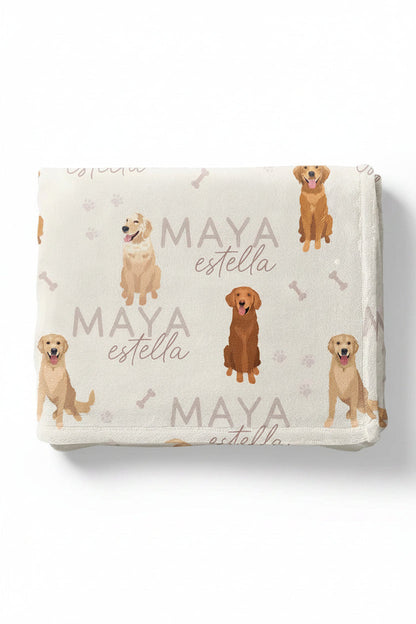 Personalized Kids Blanket | Golden Retriever