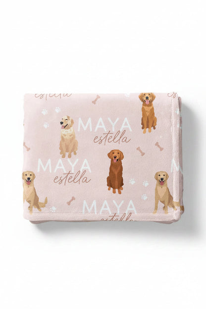Personalized Kids Blanket | Golden Retriever