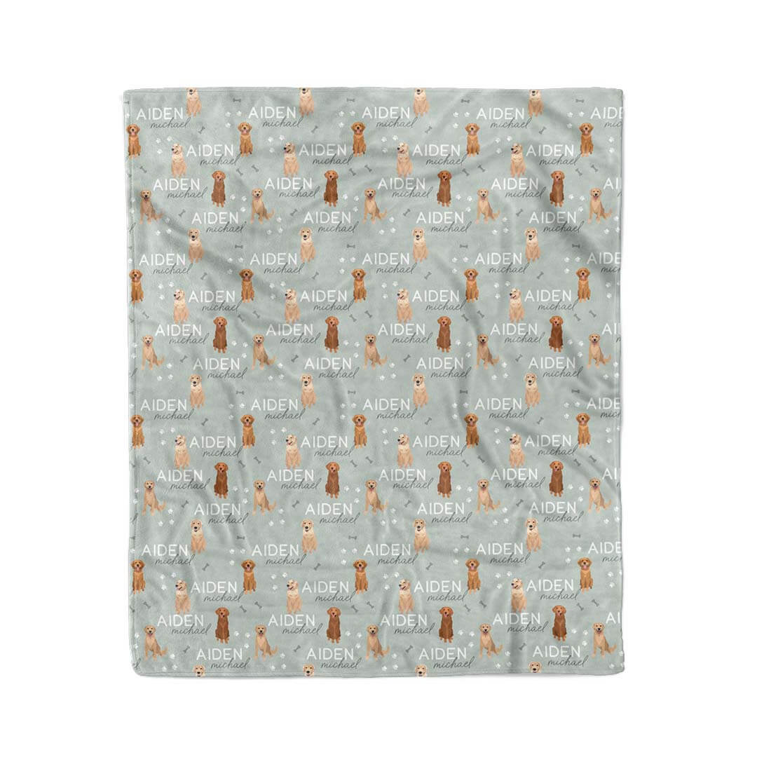 Personalized Kids Blanket | Golden Retriever