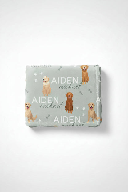 Personalized Kids Blanket | Golden Retriever