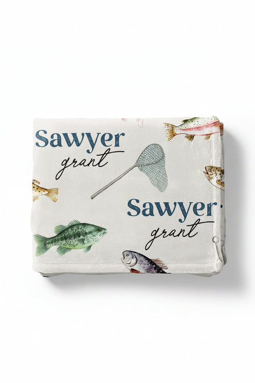 Gone Fishing | Personalized Kids Blanket