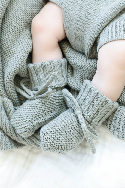Knit Baby Booties | Smoke