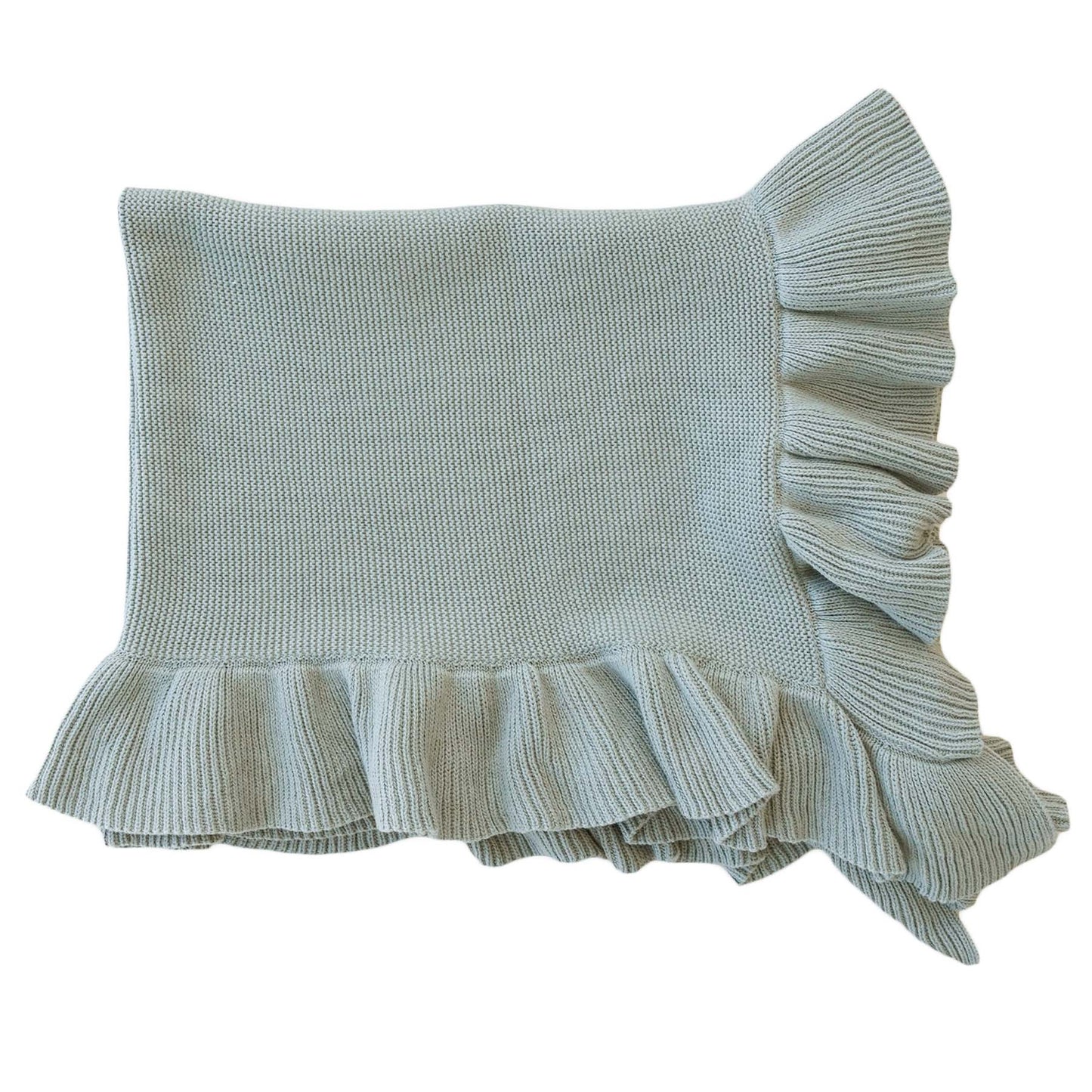 Knit Blanket With Ruffle