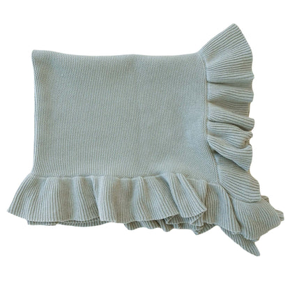 Knit Blanket With Ruffle