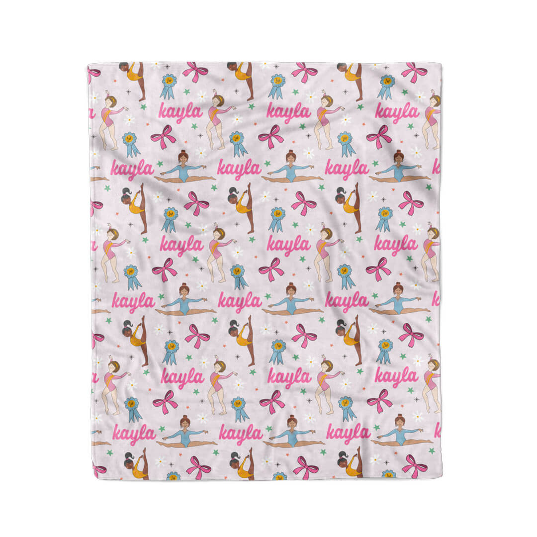 Gymnastics Personalized Kids Blanket