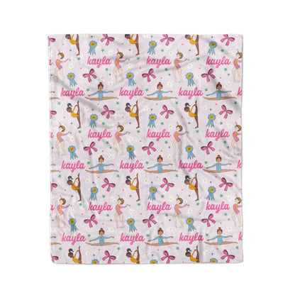 Gymnastics Personalized Kids Blanket