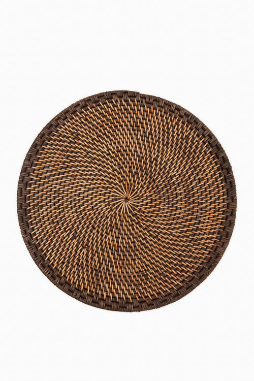 Brown Woven Rattan Placemats Set of 4
