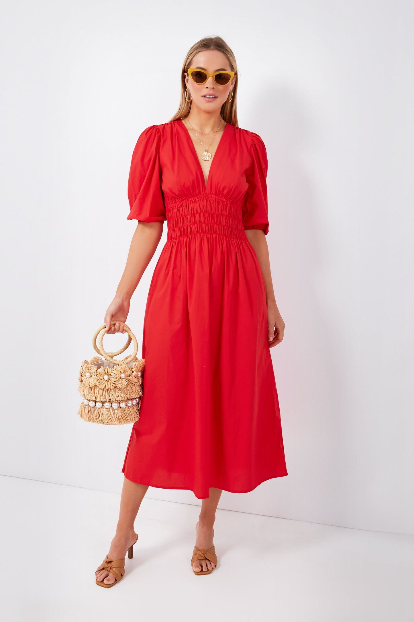 Cherry Tomato Agnata Midi Dress