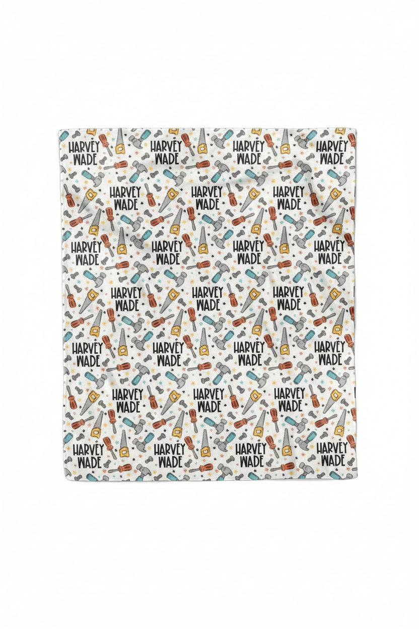 Hammer Time Personalized Kids Blanket