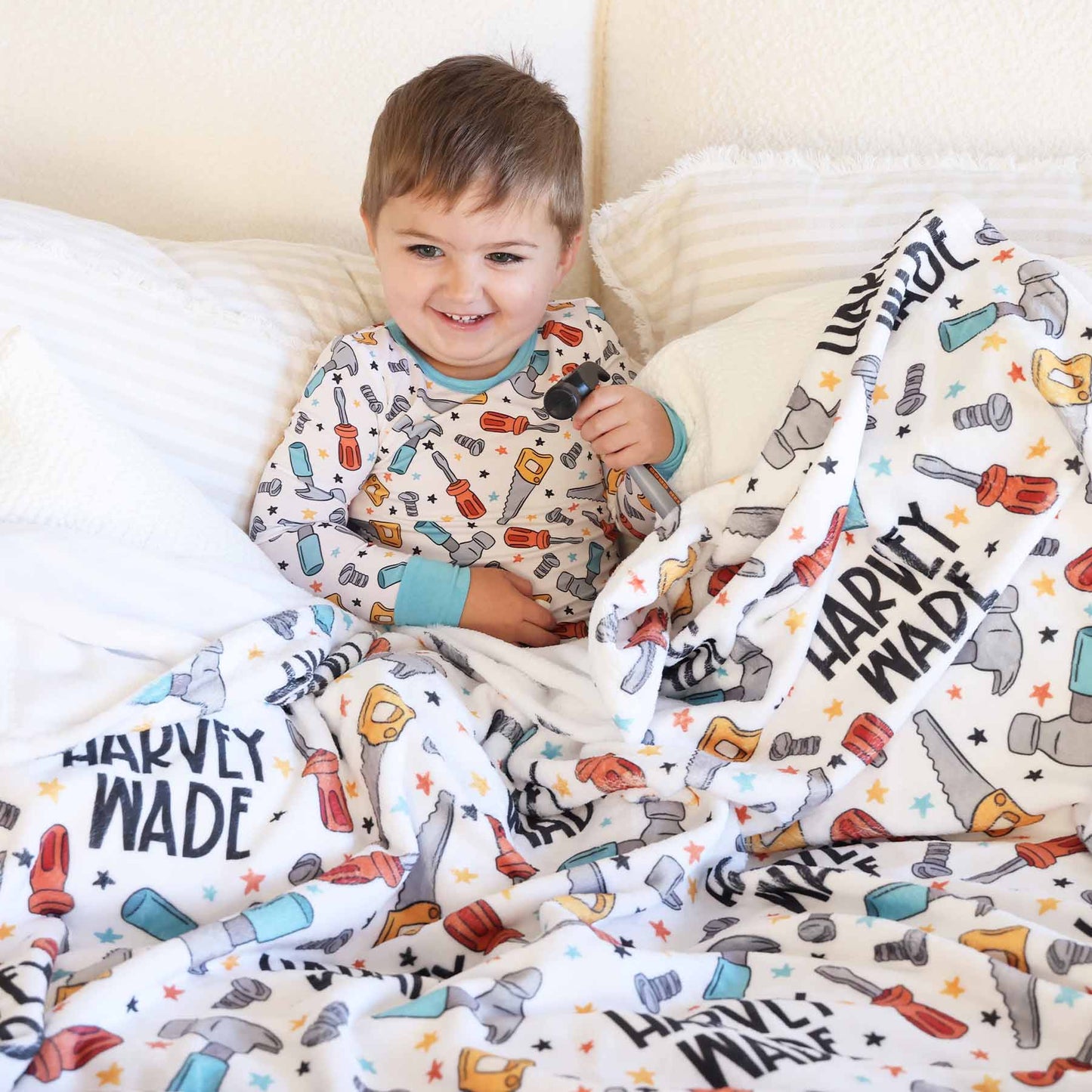 Hammer Time Personalized Kids Blanket