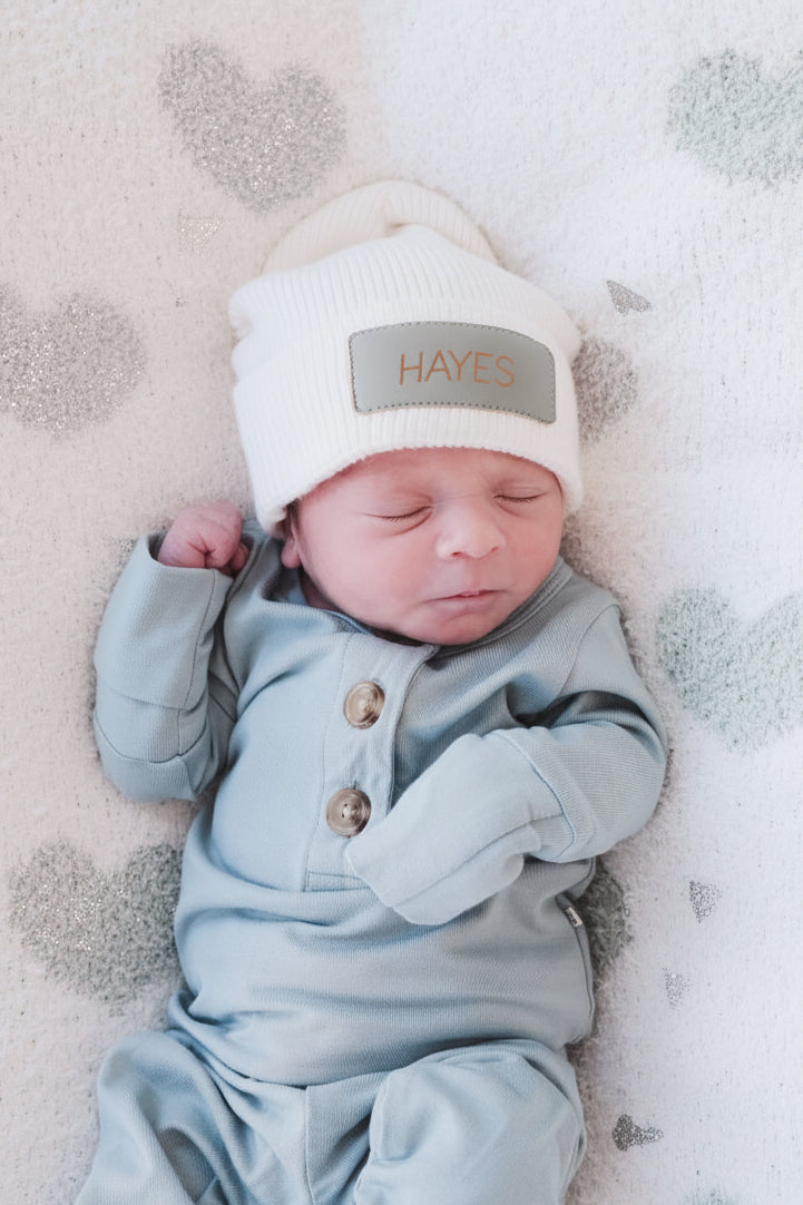 Personalized Leather Patch Beanie | All Colors
