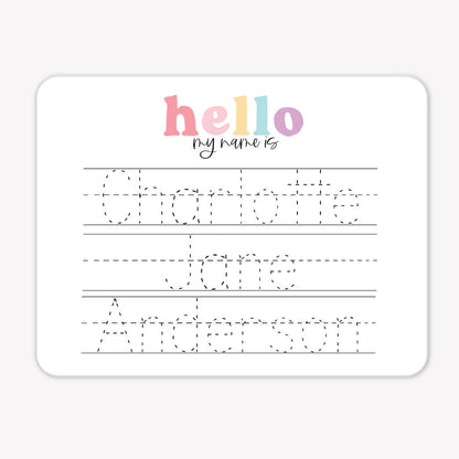 Kids Personalized Whiteboard | Hello My Name Is - Pink