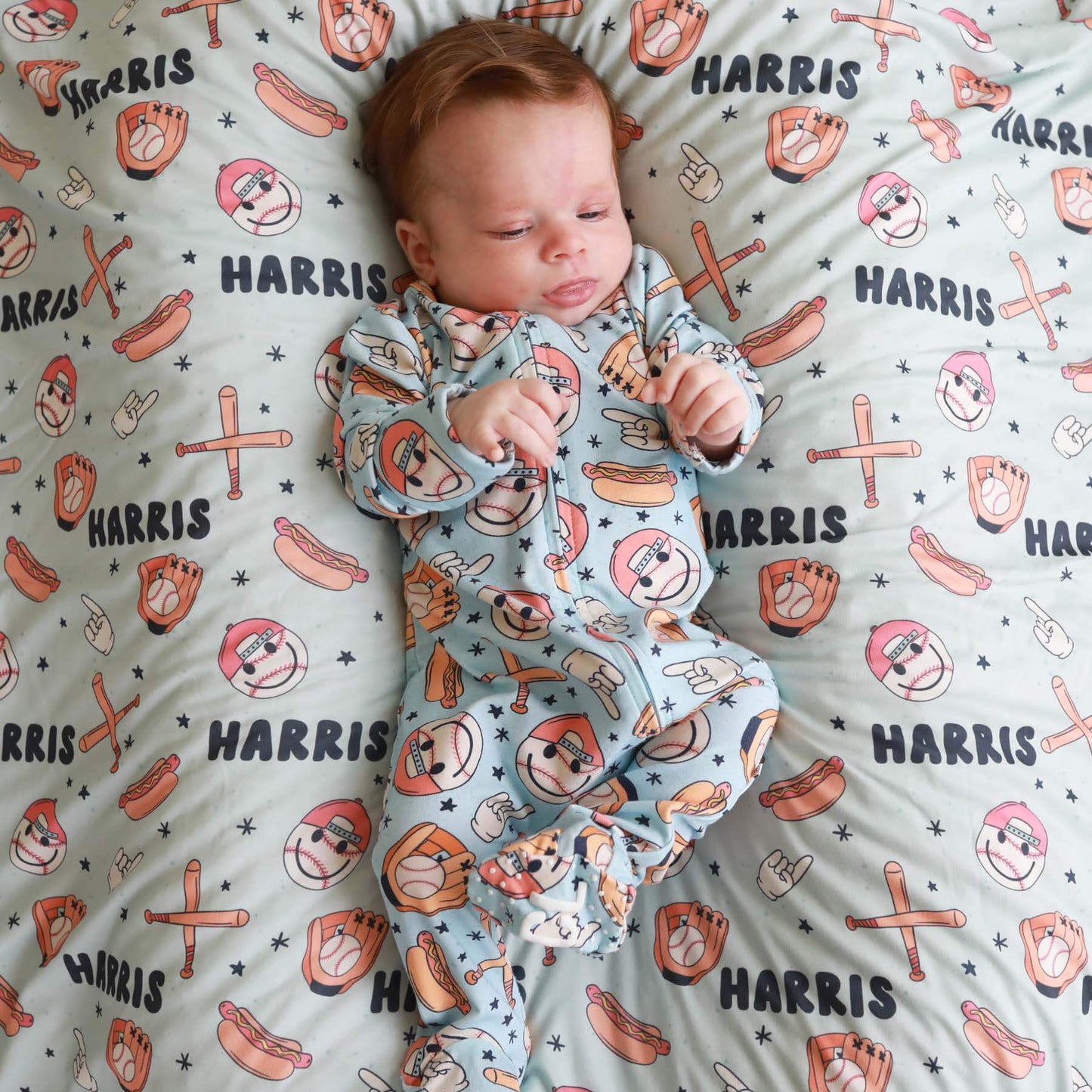 Home Run Personalized Swaddle Blanket