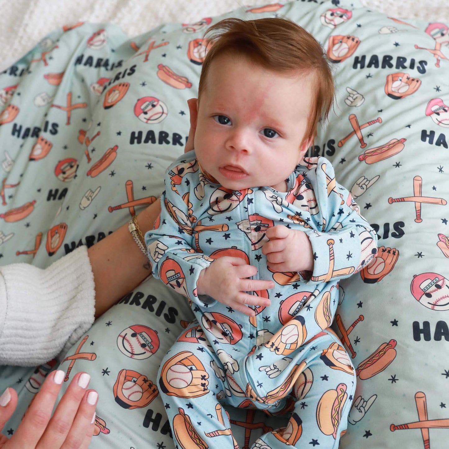 Home Run Personalized Swaddle Blanket