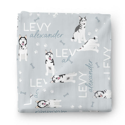 Personalized Baby Name Swaddle Blanket | Dog Breeds