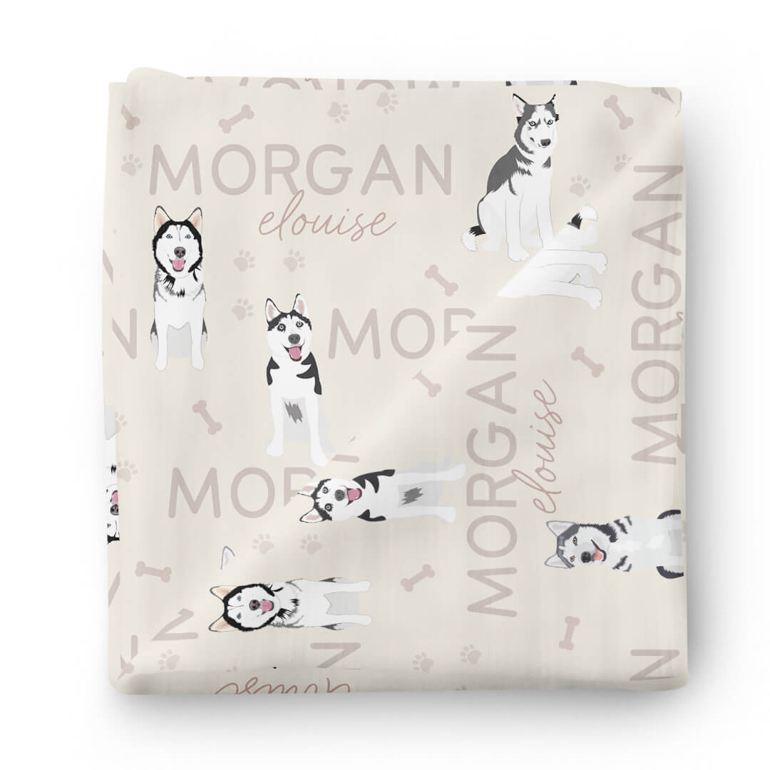 Personalized Baby Name Swaddle Blanket | Dog Breeds