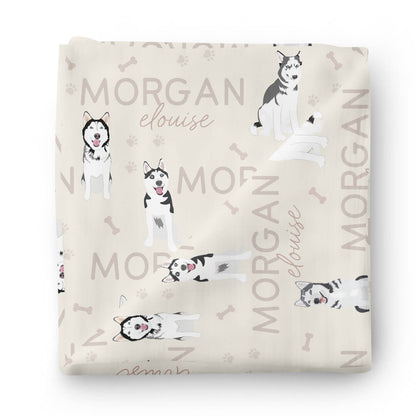 Personalized Baby Name Swaddle Blanket | Dog Breeds